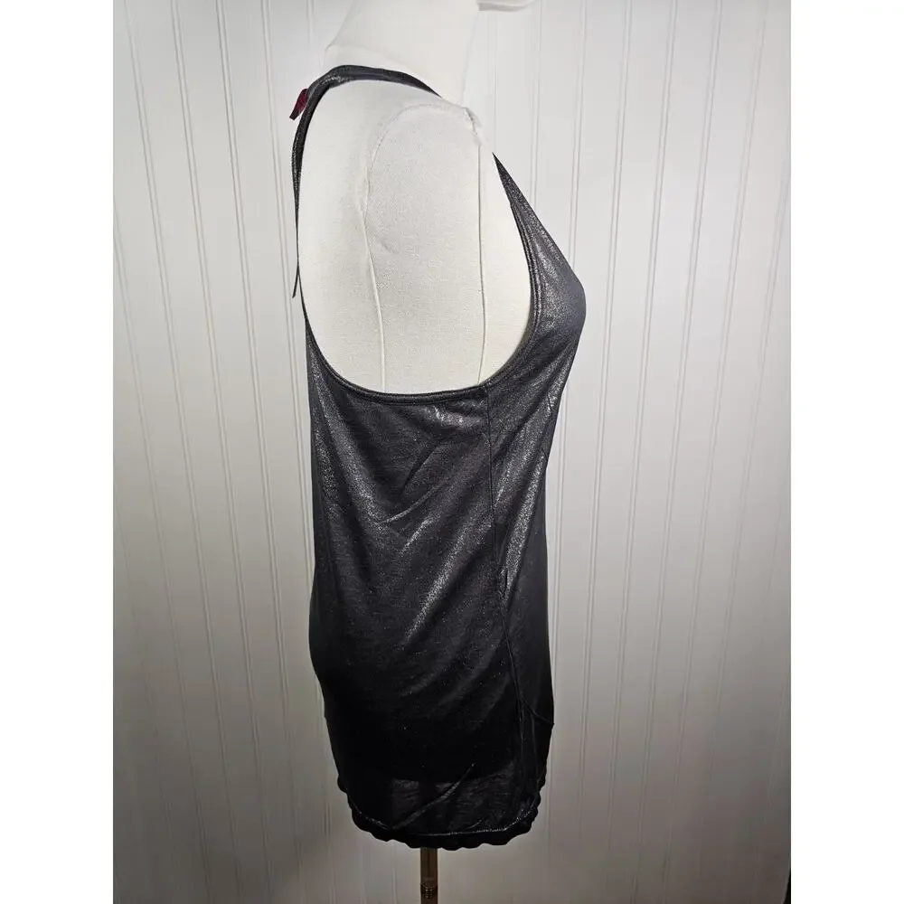 Free People‎ Charcoal Metallic Tank Top Women's Size M NWT
